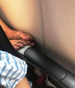 Create meme: passengers, feet, I'm on a plane