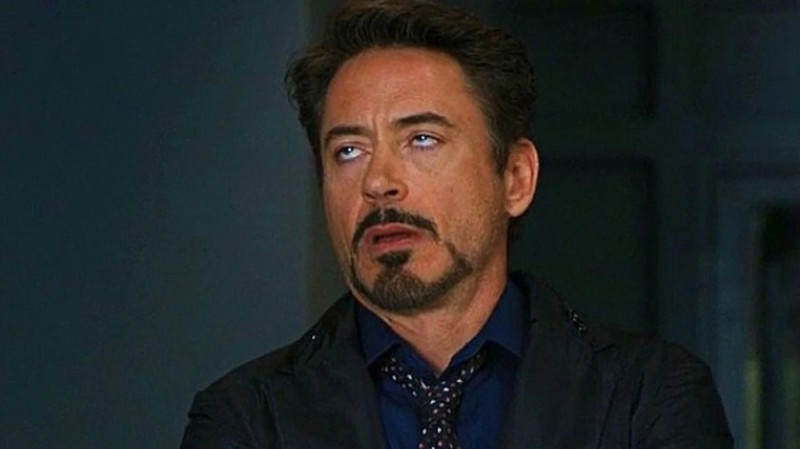 Create meme: iron man , Robert Downey Jr. rolled his eyes, Tony stark rolled his eyes