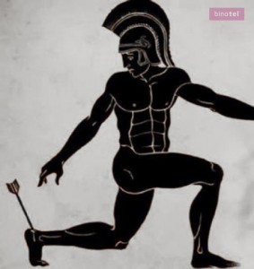 Создать мем: ахиллесова пята наколка, ахиллесова пята миф фильм, древнегреческий атлет рисунок бегун