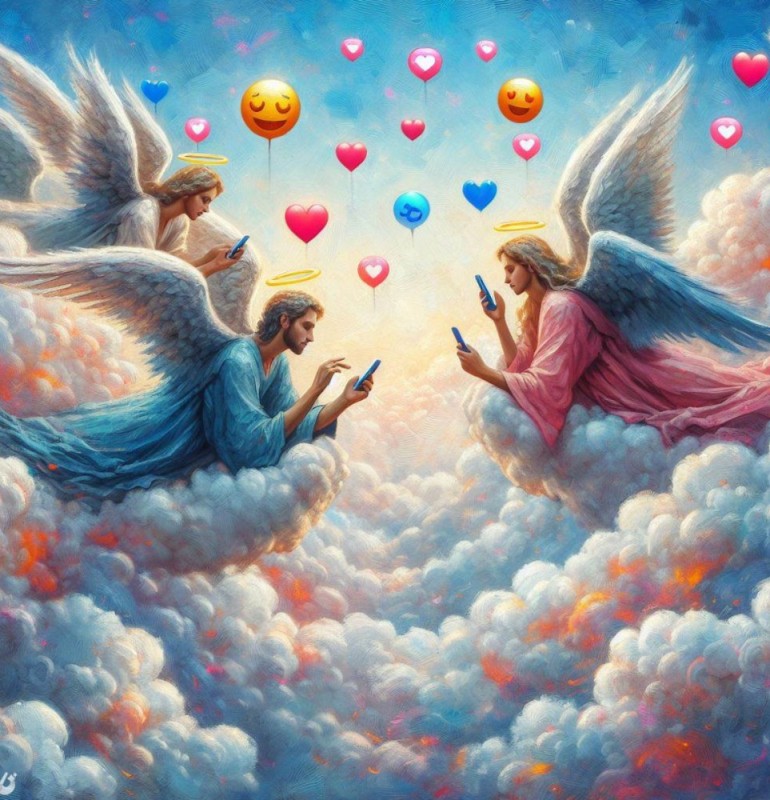 Create meme: angel , Jesus and the angels, divine power