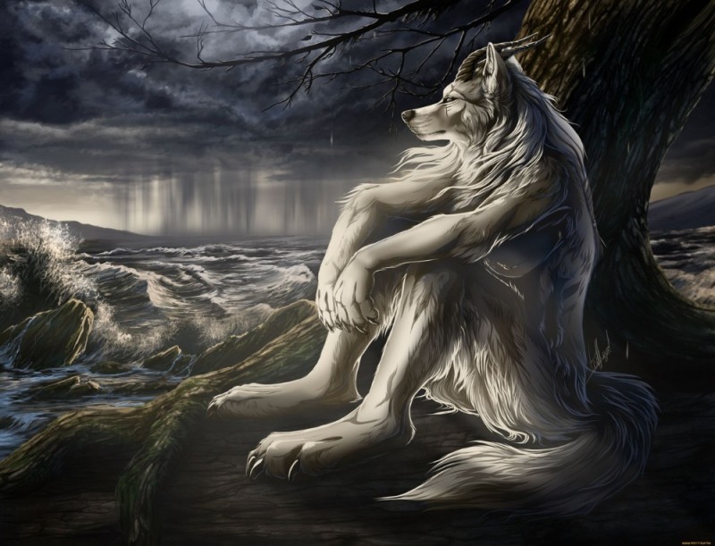 Create meme: mythical creatures, lone wolf , wolf spirit