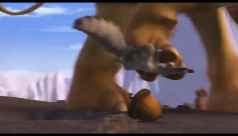 Create meme: squirrel from the cartoon ice age, squirrel ice age, from the ice age 