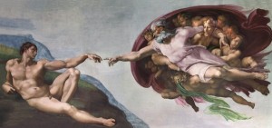 Create meme: the Sistine chapel, Adam, Michelangelo's love and death