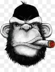 Создать мем: курящая обезьяна рисунок, голова гориллы, горилла обезьяна