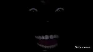 Create meme: eyes and teeth in the dark, scary faces in the dark, Negro laughing in the dark