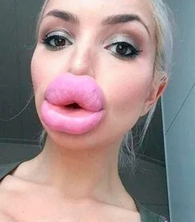 Create meme: the biggest lips, huge lips, with inflated lips