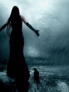 Создать мем: девушка буря, девушка и дождь, ведьма грустит