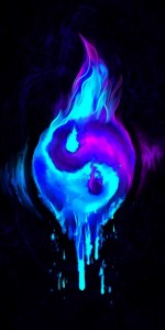 Create meme: picture blue fire heart