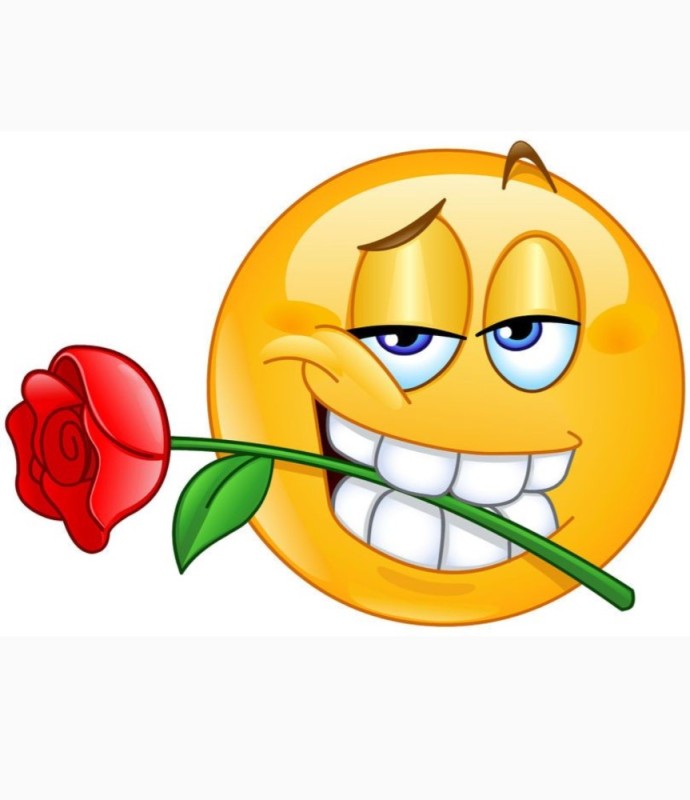Create meme: smiley face with a flower, smiley rose, cards emoticons