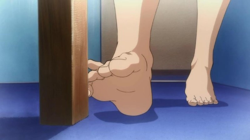 Create meme: I hit my little finger, feet anime steps, anime feet