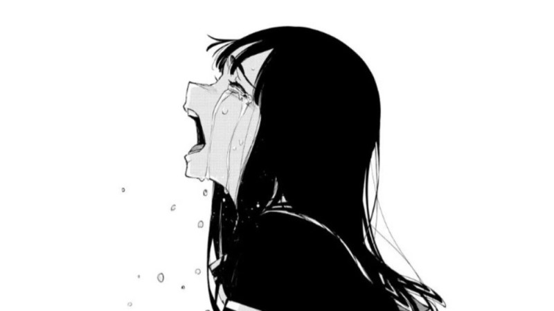 Создать мем: аниме грустная девушка, рисунки грустные аниме, аниме девушка кричит в слезах