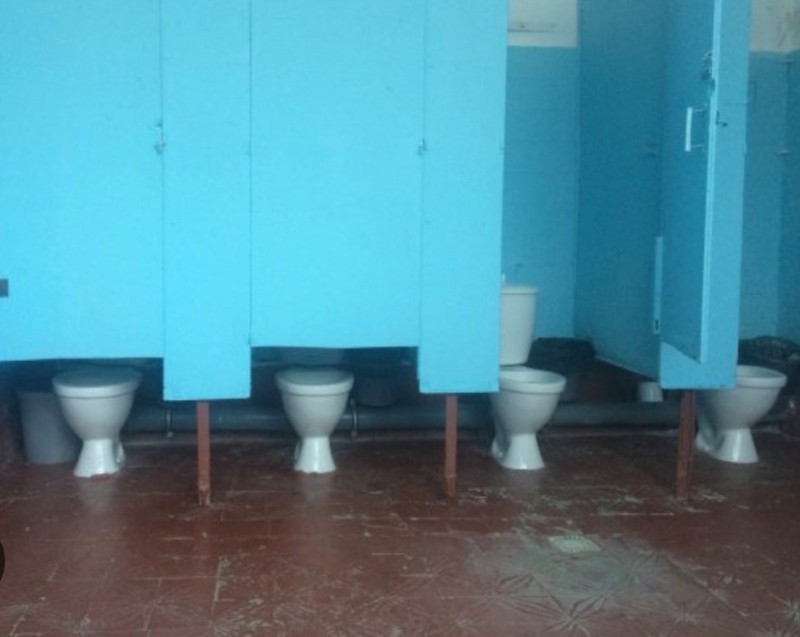 Create meme: russian toilet, toilets in a Russian school, toilet at school