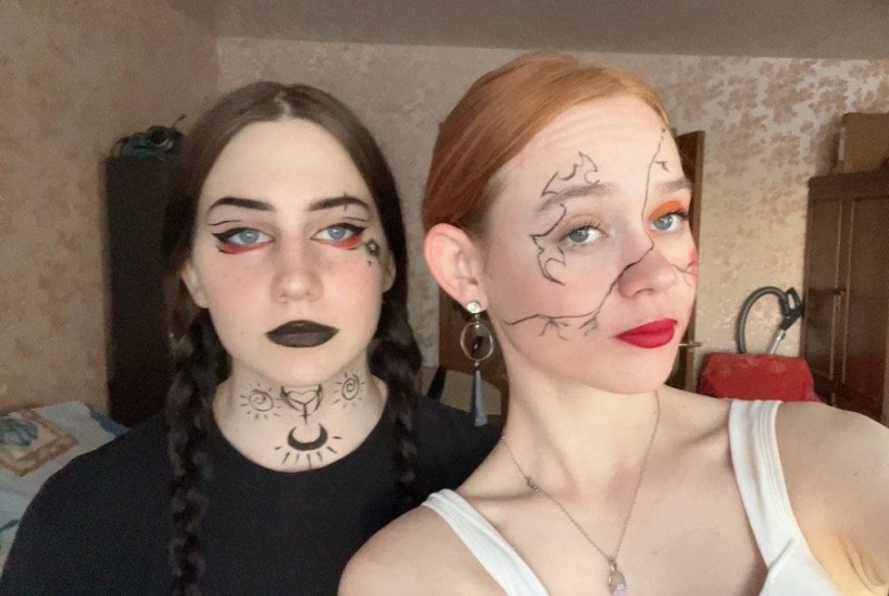 Create meme: easy makeup for halloween, makeup for Halloween, Halloween makeup