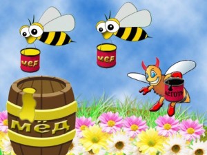 Create meme: the spoon of tar in barrel of honey, a barrel of honey, the bee finger family