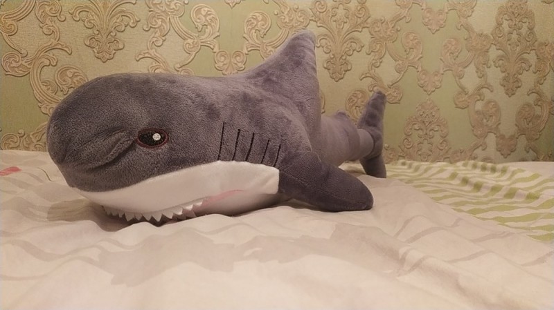 Создать мем: плюшевая акула серая, икеа акула, мягкая игрушка акула 100 см