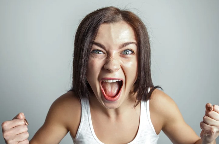 Create meme: woman emotions, woman , screaming girl