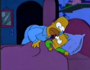 Create meme: the simpsons, simpsons, Homer puts Bart meme