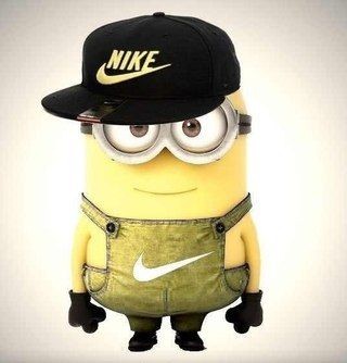 Create meme: minion Nike, minion in nike clothes, minion in a cap