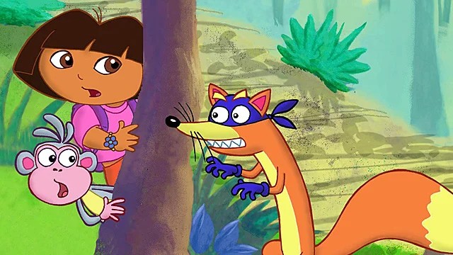 Create meme: dasha 's shoe, cartoon Dora, Dasha is a traveler a rogue fox