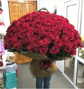 Create meme: a bouquet of roses, a large bouquet of 101 red roses, a huge bouquet of roses