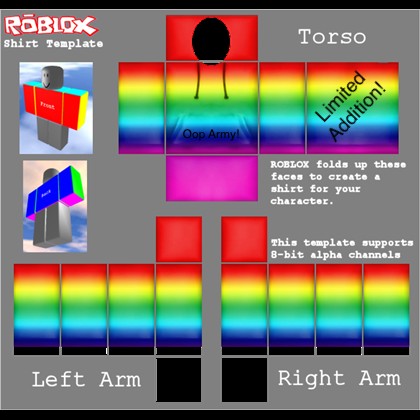 Roblox Cartoony Rainbow Shirt Template ~ Create Meme 