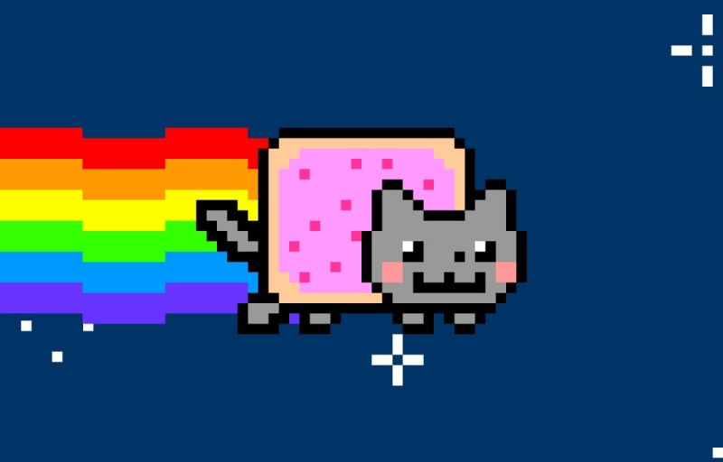 Создать мем: кот с радугой, nyan cat анимация, nyan cat