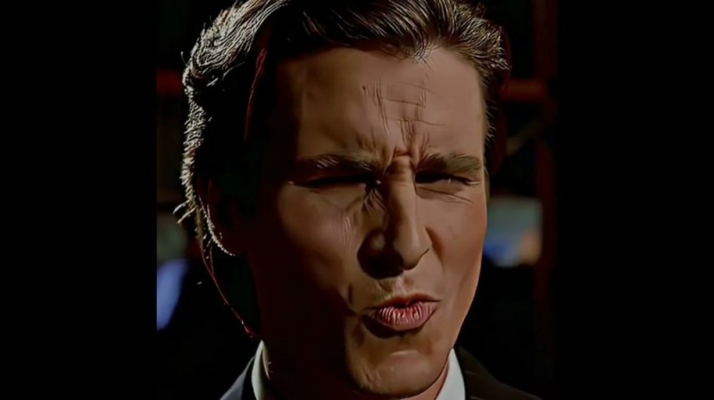 Создать мем: патрик бэйтмэн, american psycho 1, patrick bateman smile