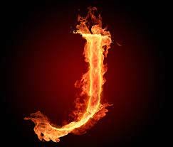 Create meme: fire flame, fire, letter j