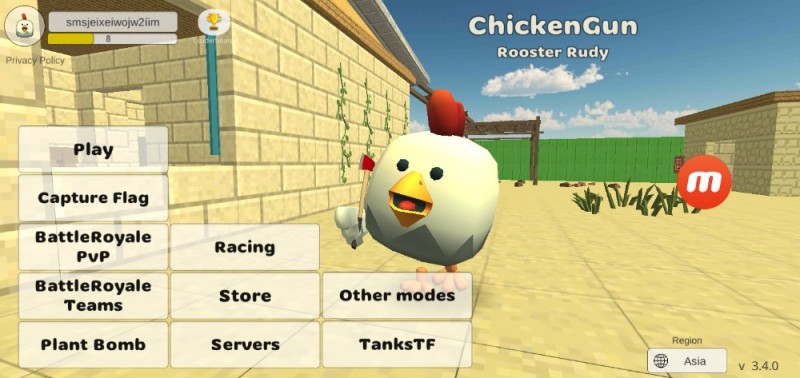 Create meme: chicken , chicken gun mod menu, cheats on chicken gun