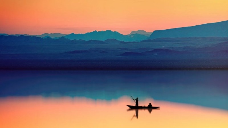 Create meme: landscape lake, at dawn, nature 
