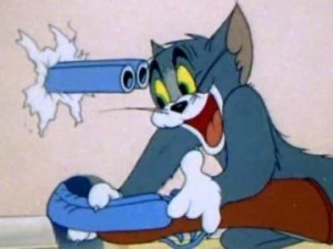 Create meme: Jerry meme, Tom and Jerry with a gun, Tom and Jerry Tom with a gun