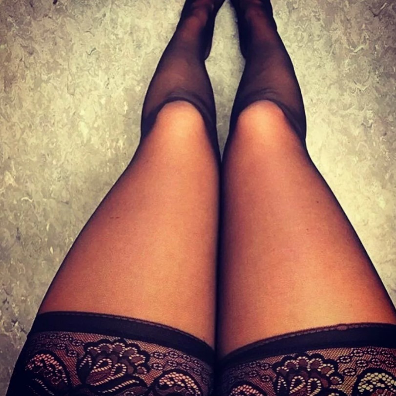 Create meme: beautiful legs in stockings, feet , beautiful female legs in stockings