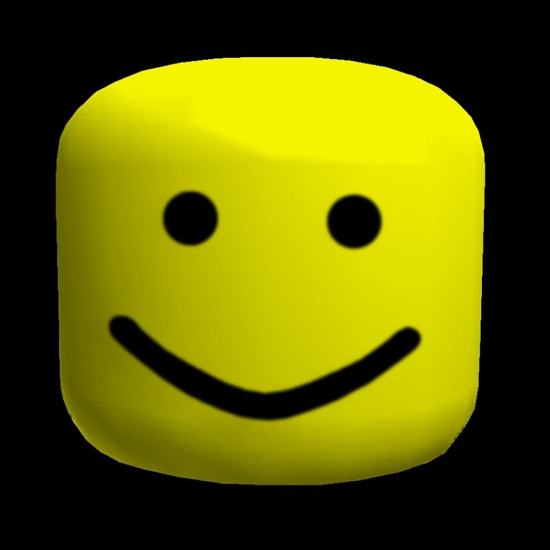 Create meme: the head of a noob roblox, roblox face, roblox head