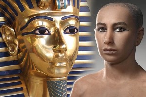 Create meme: the gold mask of Tutankhamun, facial reconstruction of Tutankhamun, Tutankhamun facial reconstruction