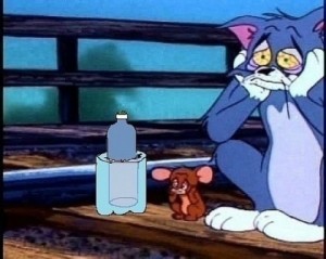 Create meme: Tom and Jerry in sorrow