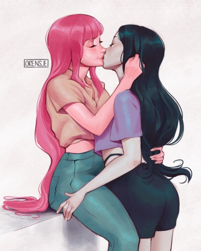 Создать мем: марселин и бубльгум поцелуй, марселин и бубль гум, marceline and bubblegum