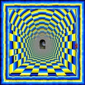 Create meme: tunnel, optical, optical illusion