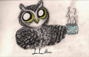 Create meme: owl and runes, bird owl, owl coffee