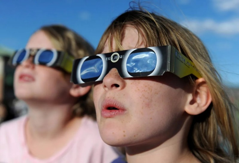 Create meme: observing a solar eclipse, solar eclipse through glasses, sunglasses