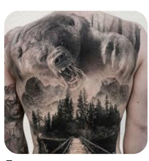 Create meme: bear tattoo, tattoo bear, bear grin tattoo