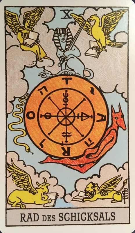 Create meme: Wheel of fortune tarot card, tarot wheel of fortune, Waite's Tarot Wheel of Fortune