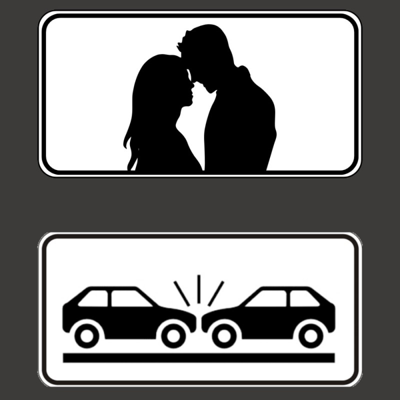 Create meme: road signs , silhouette of a couple, road signs signs
