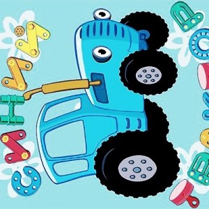 Create meme: blue tractor, blue tractor cartoon