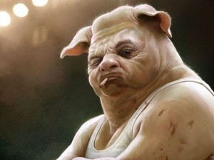 Create meme: cynodon, man pig