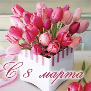 Create meme: Flowers, pink tulips, March 8