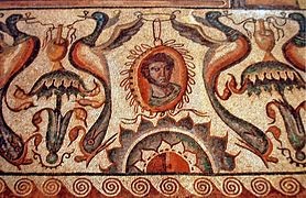 Создать мем: византийская мозаика, античный пир фреска мозаика, древнее искусство