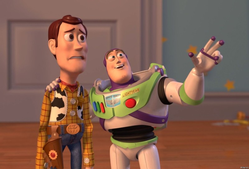 Create meme: woody toy story, they're everywhere , Buzz Lightyear infinity is not the limit