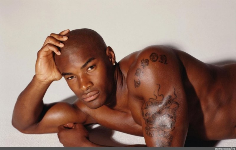 Create meme: beautiful black men, tyson beckford torso, want Olivier