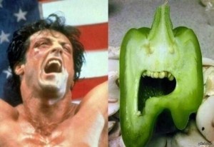 Create meme: Sylvester Stallone, evil pepper
