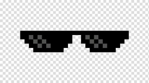 Create meme: pixel glasses, thug life glasses with no background, pixel points on a transparent background